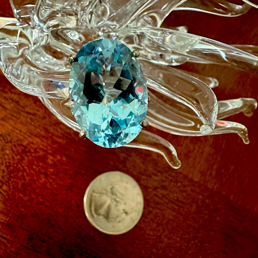 Swiss Blue Topaz Sterling Ring